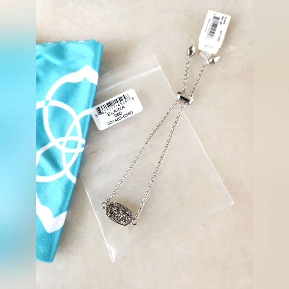 Kendra Scott Elaina Platinum Drusy Silver Bracelet NWT - Picture 3 of 3